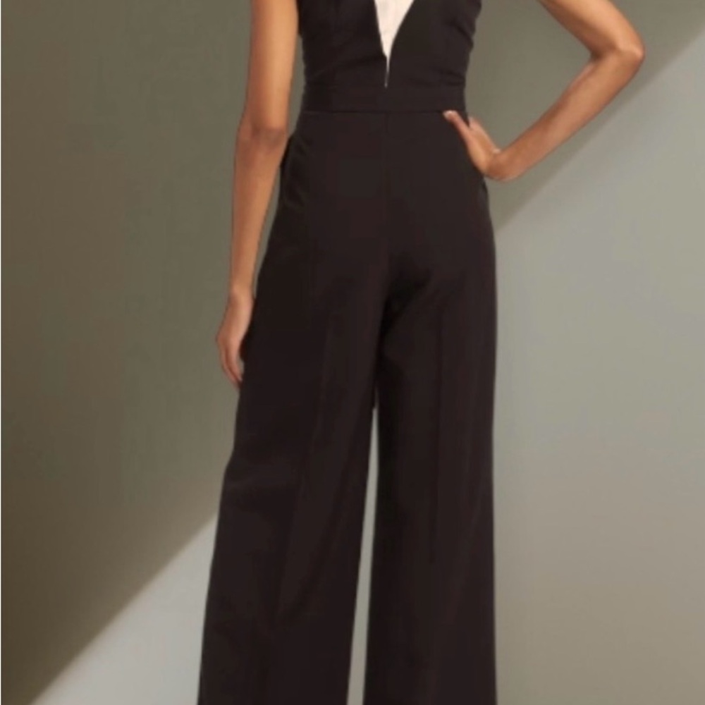 Women's Ellis Colorblocked V-neck Sleeveless Jumpsuit In Noir Sky White 8 NWOT - Picture 3 of 3